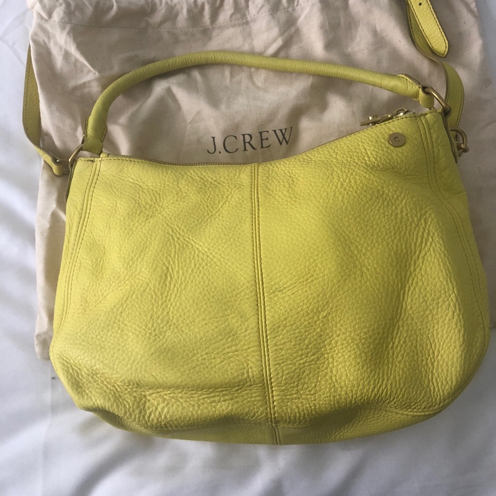 J crew yellow leather bag